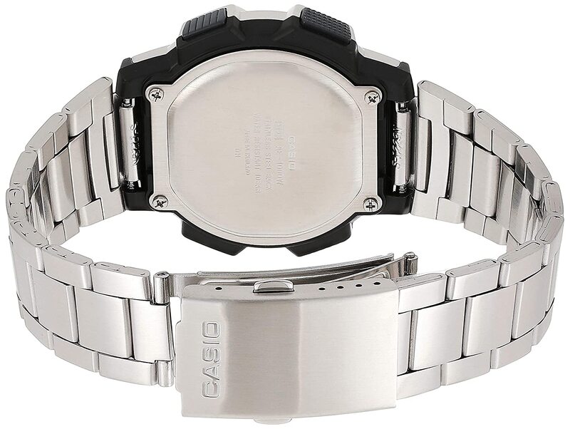 Casio Digital Sports Watch for Men with Stainless Steel Band, Water Resistant, AE-1000WD-1AVDF, Silver-Black