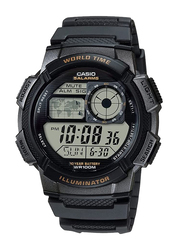 Casio Digital Watch for Men with Plastic Band, Water Resistant, AE-1000W-1AVDF, Black-Grey