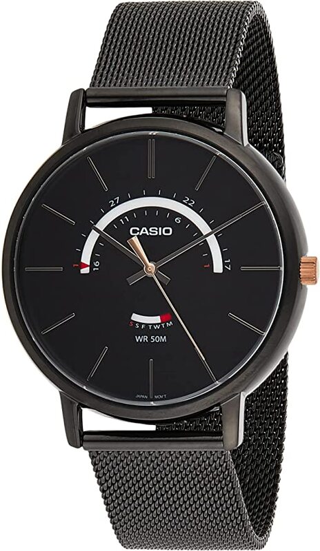 Casio Analog Watch for Men with Stainless Steel Band, Water Resistant, MTP-B105MB-1AVDF, Black