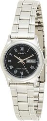 Casio Analog Watch for Men with Stainless Steel Band, Water Resistant, LTP-V006D-2BUDF WHITE, Silver-Black