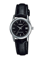 Casio Analog Watch for Women with Leather Band, Water Resistant, LTP-V002L-1AUDF, Black