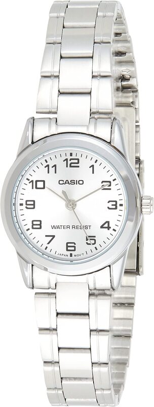 Casio Analog Watch for Women with Stainless Steel Band, Water Resistant, LTP-V001D-7B, Silver