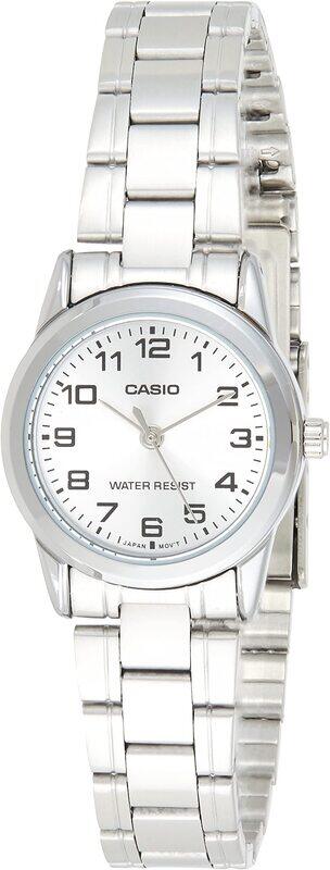 

Casio Analog Watch for Women with Stainless Steel Band, Water Resistant, LTP-V001D-7B, Silver