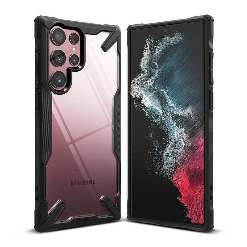 

Ringke Fusion-X Compatible with Samsung Galaxy S22 Ultra Case (2022), Clear Hard Back Cover Shockproof Protective Bumper Phone Cover for S22 Ultra - B