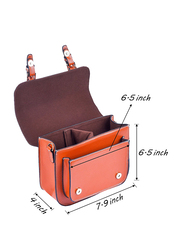 Instax Mini 9/8/8+ Polaroid ZIP/Z2300 Camera Retro Vintage PU Leather Case Bag with Strap, Brown