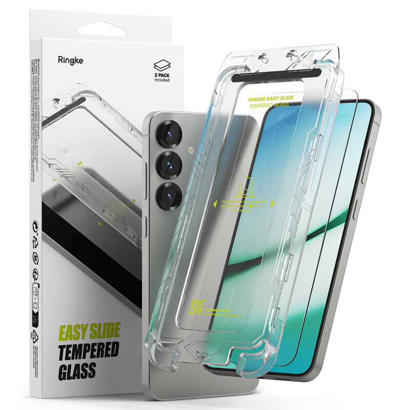 

Ringke Tempered Glass Easy Slide Compatible with Samsung Galaxy S25 Plus Screen Protector (2025), Case Friendly Shatterproof Premium 9H Hardness, Anti