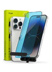 Ringke Apple iPhone 14 Pro Full Cover Tempered Glass Screen Protector with Installation Jig, Clear