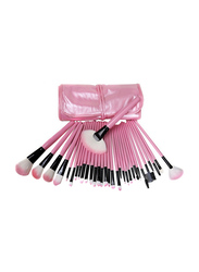Professional 32 Pieces Makeup Brushes Set, Pink/White