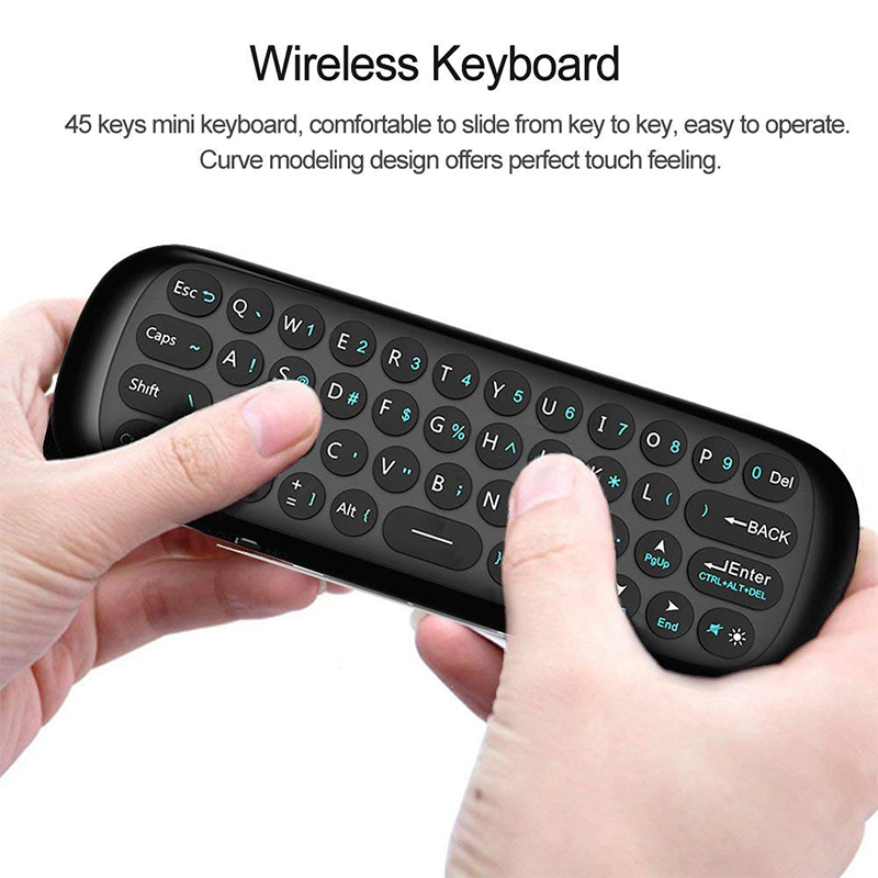 KKMoon W1 Remote Control 6-Axis Motion Sense Wireless English Keyboard, Black