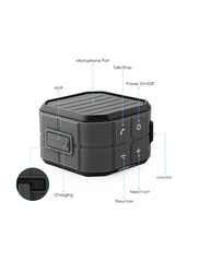 CRDC S106B Wireless Portable Rechargeable 800mAh Battery Bluetooth Speakers, Black