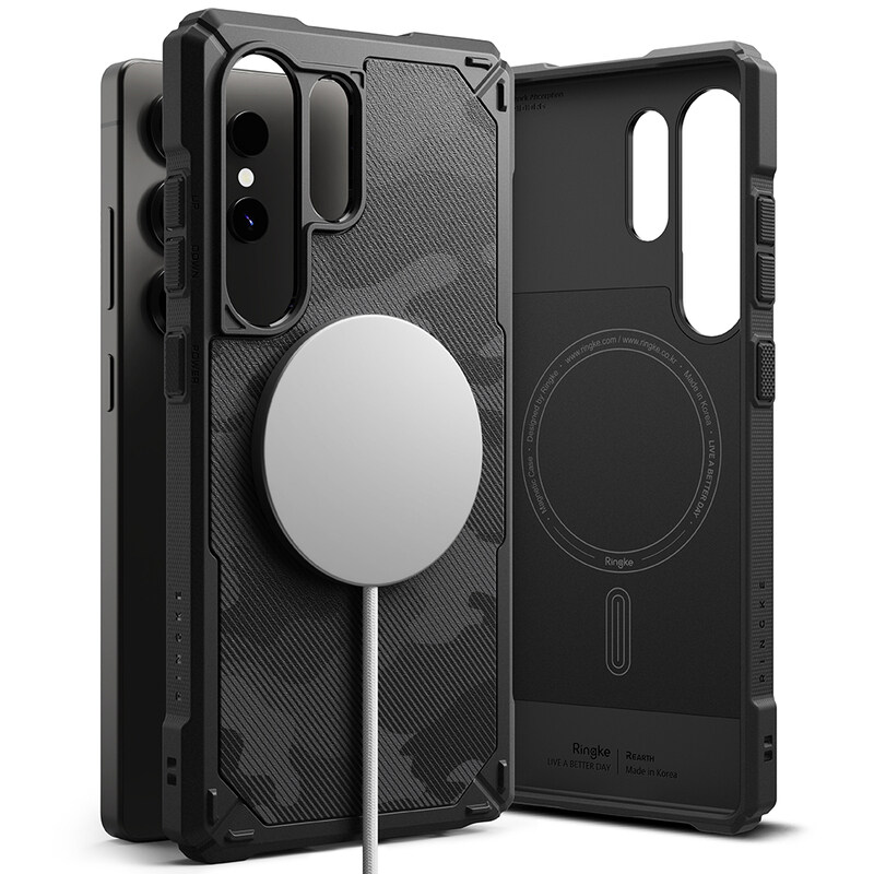 

Ringke Rugged Magnetic Gear Compatible with Samsung S25 Ultra Case Cover (2025) Compatible with MagSafe, Shockproof Phone Bumper Cover for Galaxy S25