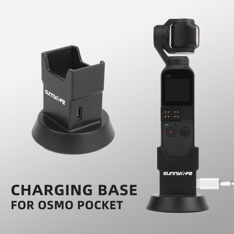 Sunnylife DJI OSMO Pocket Charging Base with Type-C Charge Interface Adapter Connector Charging Dock Station, Black
