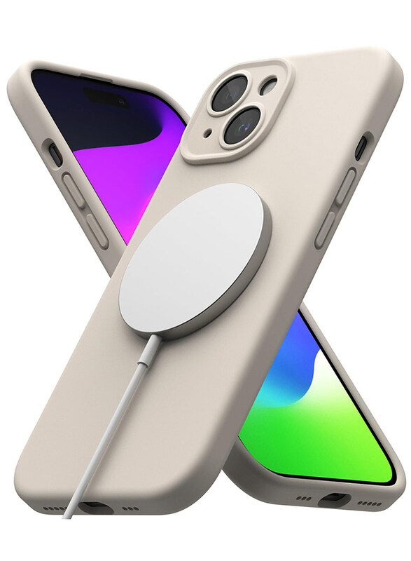 

Ringke Silicone Magnetic Compatible with iPhone 15 Plus Case Cover Powerful Magnet Long Lasting Silky Feel Anti-Fingerprint iPhone 15 Plus Back Cover