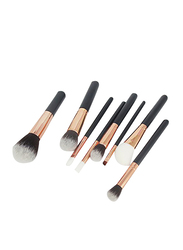 Professional 8 Pieces Makeup Brushes Set with Zipper Bag, Black
