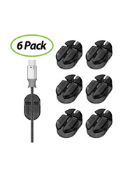 Ringke Mobile Phone Cable Clip Holder, 6 Pieces, Black