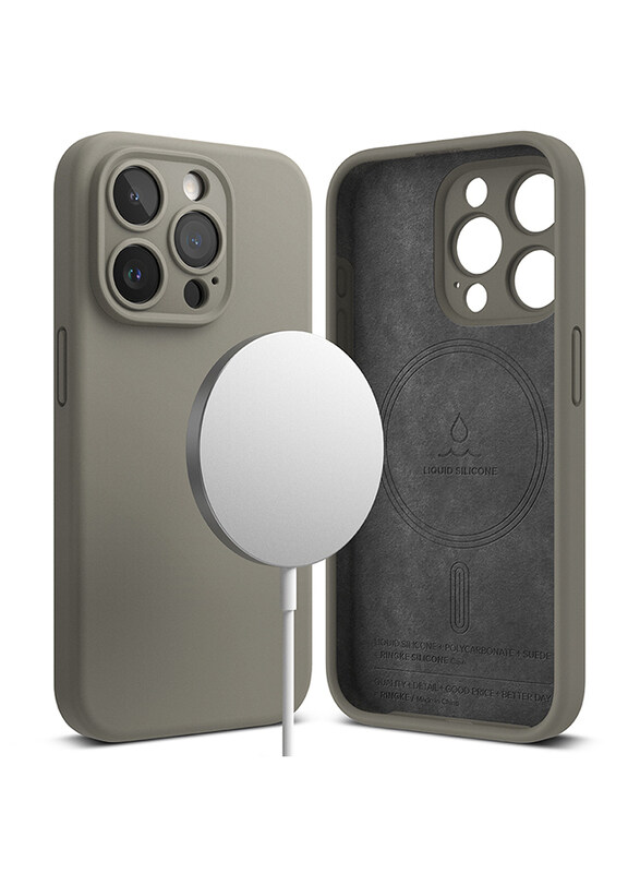 

Ringke Silicone Magnetic Compatible with iPhone 15 Pro Case Cover Powerful Magnet Long Lasting Silky Feel Anti-Fingerprint iPhone 15 Pro Back Cover -