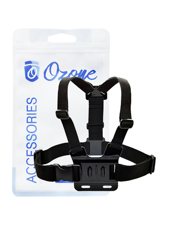 Ozone GoPro Hero 7/6/4/5/SJCAM/Yi Action Camera Accessories Adjustable Chest Strap, Black