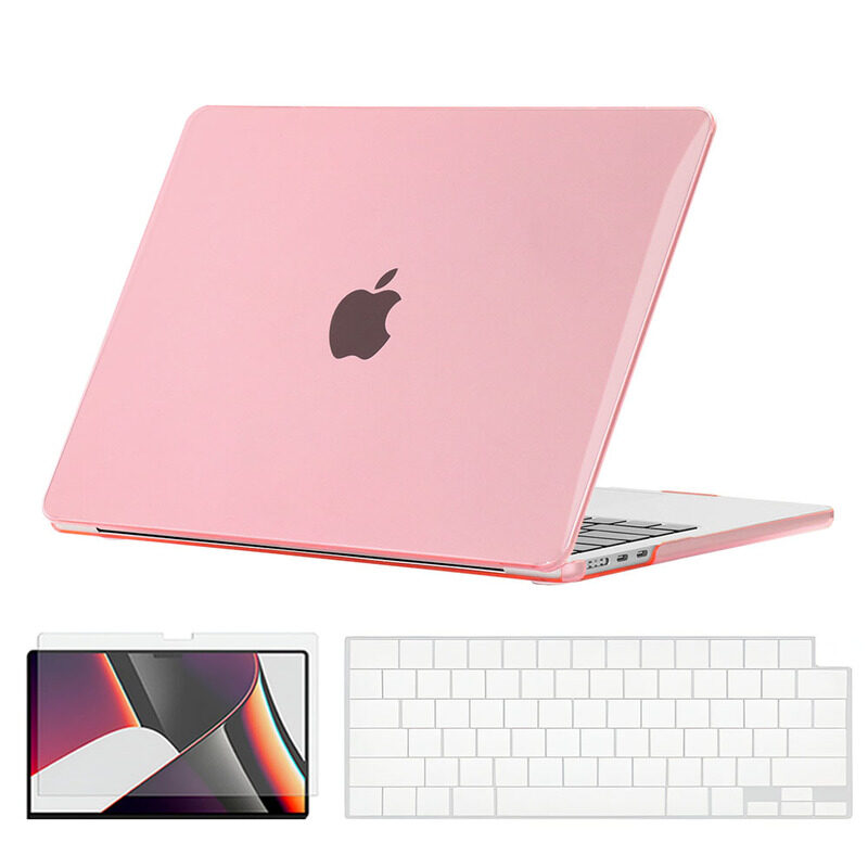 

O Ozone - Crystal Case MacBook Air 15 inch (A2941) M2 2023, (A3114) M3 2024 with Keyboard Cover & Screen Protector - Pink