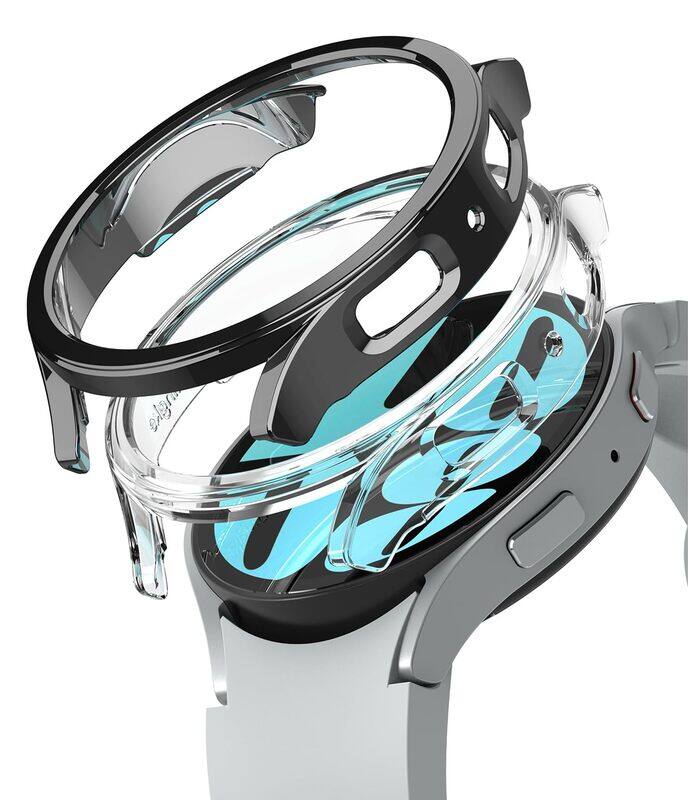 

Ringke Slim Case 2 Pack Compatible with Samsung Galaxy Watch 6 40mm, Watch 6 Bezel Frame Only Premium Lightweight PC Hard Thin Cover - Clear + Dark C
