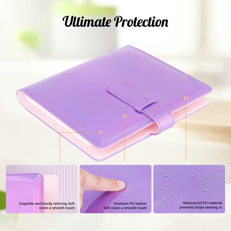 O Ozone 256 Pockets Polaroid Book Photo Album for Fujifilm Instax Mini 11 90 70 9 8+ 8 LiPlay Instant Camera, Purple