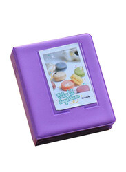 Instax Mini 9/8/25/90 Films Photo Album 64 Pockets 3 Inch Credit Card Size Album, Purple