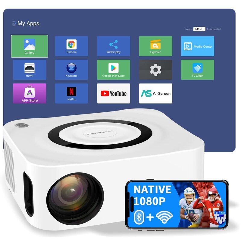 

Wownect Portable Android ProjectorNative 1080P 4K HD Projector with 5G WiFi & Bluetooth 200” Display Supported Mini Projector for Outdoor & Movies Hom