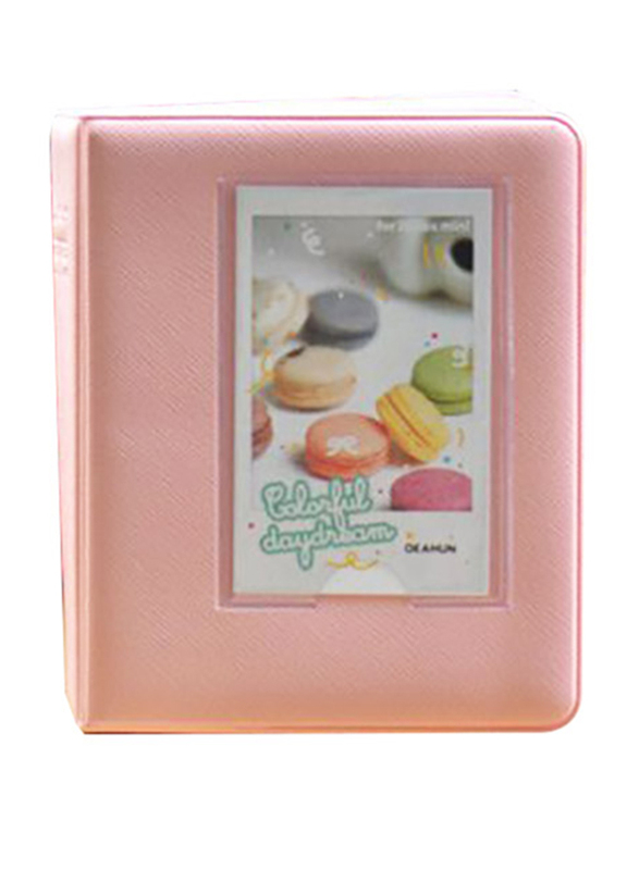 Instax Mini 9/8/25/90 Films Photo Album 64 Pockets 3 Inch Credit Card Size Album, Pink