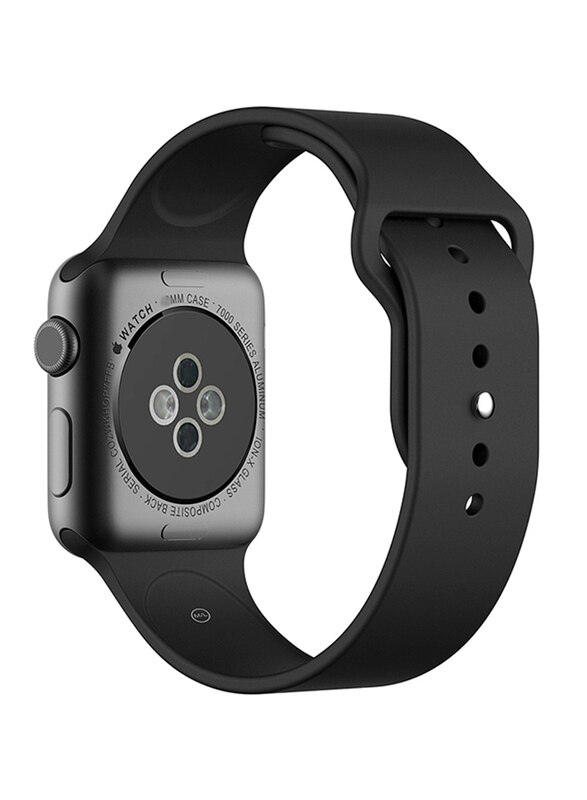 

Ozone Apple Watch 40mm Series 4/38mm Series 3/2/1 Silicone Strap Adjustable Sports Band, Black