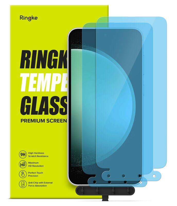 

Ringke Full Cover Tempered Glass Screen Protector Compatible with Samsung S23FE, Premium 9H Hardness Protective Film with Installation Kit- 2 Pack