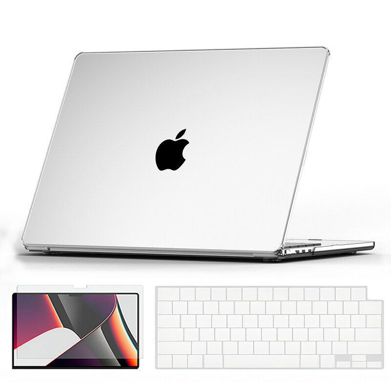 

O Ozone - Perfect Fit Ultra-thin Super Crystal MacBook Air 15 inch (A2941) M2 2023, (A3114) M3 2024 with Keyboard Cover & Screen Protector - Clear