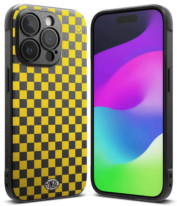 

Ringke iPhone 15 Pro Max Case Cover Onyx Design Series Checkerboard Yellow