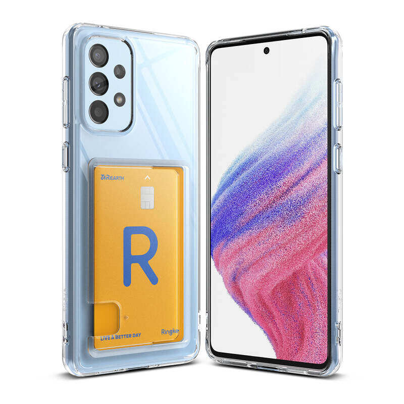 

Ringke Fusion Card Case Compatible with Samsung Galaxy A53 5G, Transparent Hard Back Built in Slim Card Holder Slot Holder Wallet Phone Cover Clear