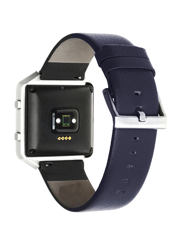 Leather Fitbit Blaze Smart Fitness Watch Replacement Strap Wrist Watch Band, Dark Blue