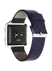 Leather Fitbit Blaze Smart Fitness Watch Replacement Strap Wrist Watch Band, Dark Blue