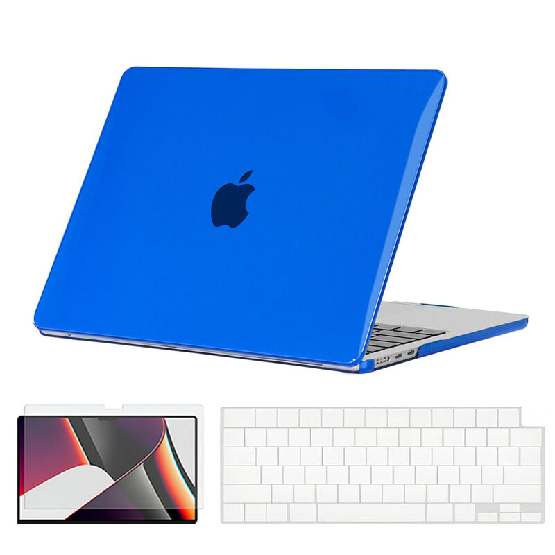 

O Ozone - Crystal Case MacBook Air 15 inch (A2941) M2 2023, (A3114) M3 2024 with Keyboard Cover & Screen Protector - Dark Blue