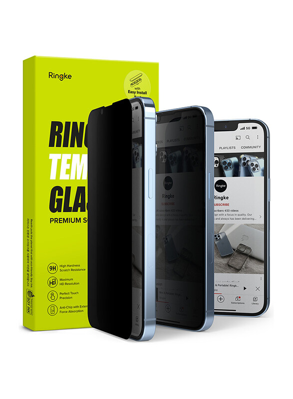 

N/a Ringke Apple iPhone 13 Pro Max Privacy Mobile Phone Tempered Glass Screen Protector, Black