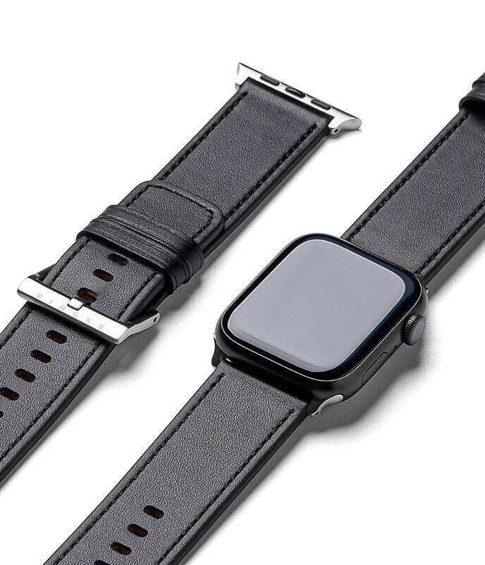 

Ringke- Leather One Basic Bold Apple Watch Band For Apple Watch 42 / 44 / 45mm / 49mm- Black