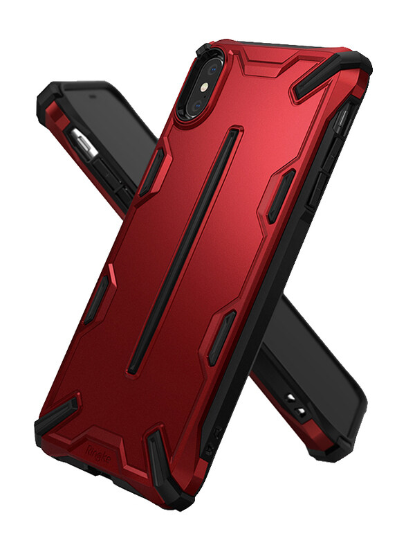 

Rearth Ringke iPhone XS Max Dual-X Series Dual-Layer Reinforced Heavy Duty Mobile Phone Back Case Cover, Iron Red