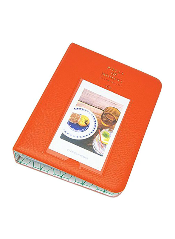 Fujifilm Instax Mini 7s/8/25/50s/90/SP-1/Polaroid Piece of Moment Mini Book 64 Photos Album, Orange