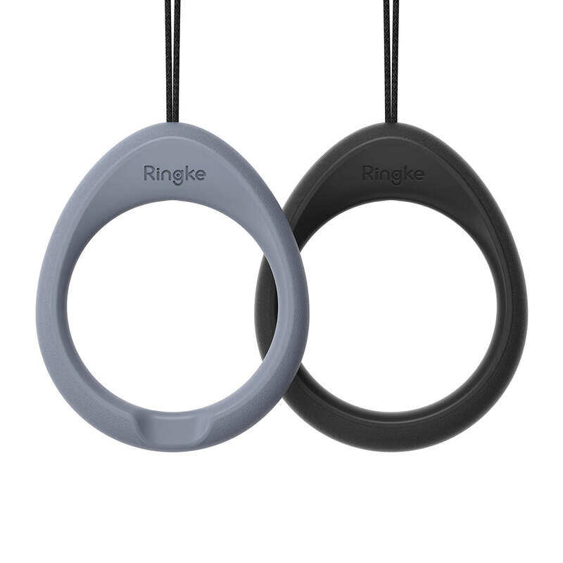 

Ringke 2 Pack Finger Ring Strap Silicone Smartphone Grip Lanyard Holder with Anti Slip Mount Function Compatible with Phone Cases, Keys, Cameras, and