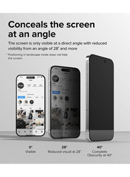 Ringke Privacy Glass Anti-spy Compatible with iPhone 15 Pro Max Screen Protector, Full-Coverage Tempered Glass Designed for iPhone 15 Pro Max Screen Guard - W Installation Jig