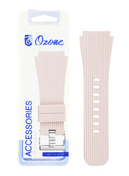 Ozone Samsung Galaxy Watch 46mm, 22mm Gear S3 Frontier/Classic Watch Strap Vertical Stripe Texture Silicone Watch Band, Beige