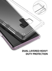 Rearth Galaxy Note 9 Ringke Fusion Shock Absorption Mobile Phone Back Case Cover, with Black Tempered Glass Protector, Clear