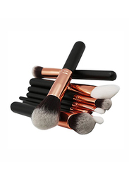 Professional 8 Pieces Makeup Brushes Set with Zipper Bag, Black