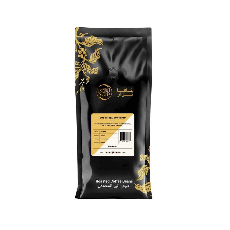 Kava Noir Single Origin Colombia Supremo Roasted Coffee Beans, 1 Kg