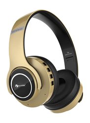 Nyork N560 Wireless/Bluetooth with 3.5mm Audio Cable Over-Ear Headphones, Gold