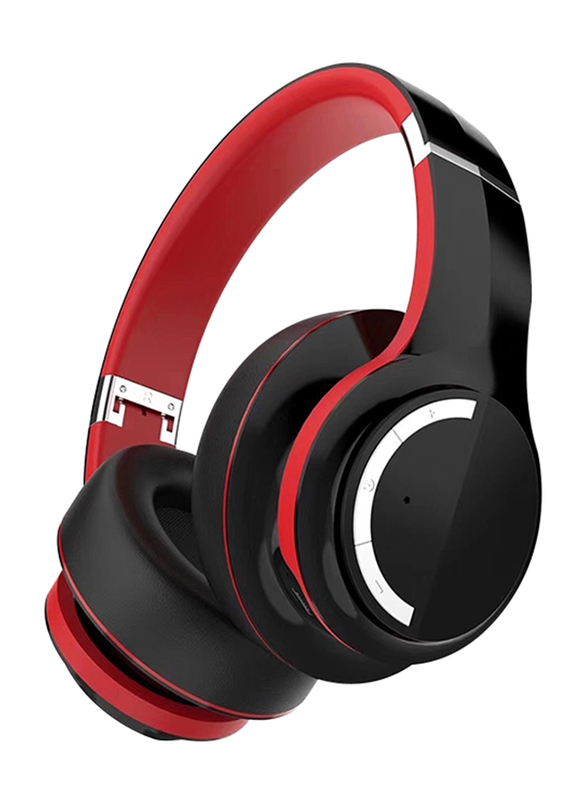 Nyork N580 Wireless/Bluetooth with 3.5mm Audio Cable Over-Ear Headphones, Red