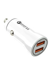 Nyork NYC-45 Dual Port Universal Quick Car Charger, 3.1A, White