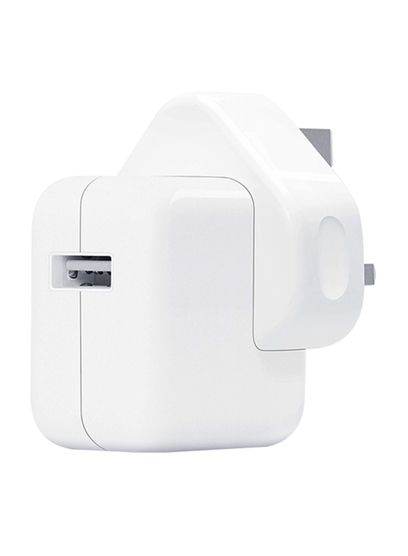 Nyork NYH-211 Universal Single Port Adapter UK Wall Charger, 2.1A with Lightning to USB Charge Cable, White