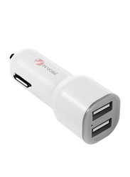 Nyork NYC-35 Dual Port Universal Car Charger, 2.1A, White